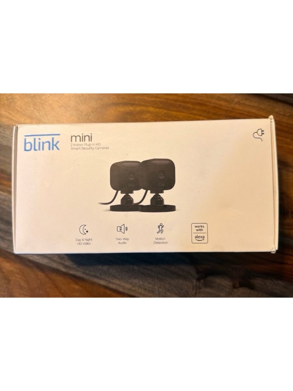 Blink Mini 1080p HD Indoor Plug-In Smart Security Camera (2-Pack, Black)